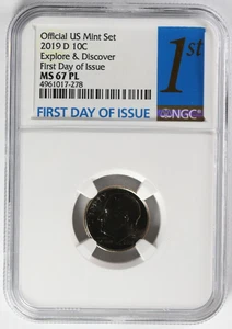 2019 D Mint Set Proof-Like Roosevelt Dime Explore and Discover FDOI NGC MS 67 PL - Picture 1 of 3