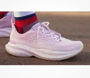 Women's Hoka One One Mach 6 Running Sneakers Pink Twilight Lemonade 7.5B - Picture 1 of 18