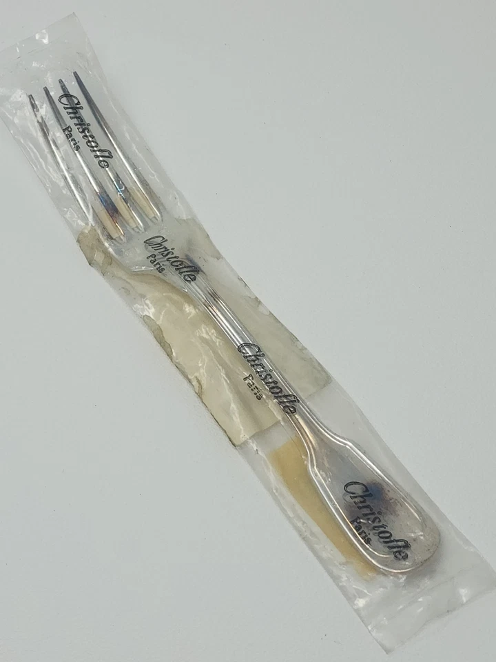 Tenedor de cena Christofle France cubiertos Chinon plateado 8" Foto 1 de 4