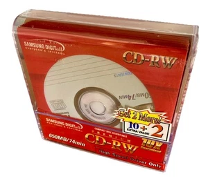 Samsung High Speed CD-RW 12 Pack 650mb 74Min Blank Recordable CD Discs SEALED - Afbeelding 1 van 2