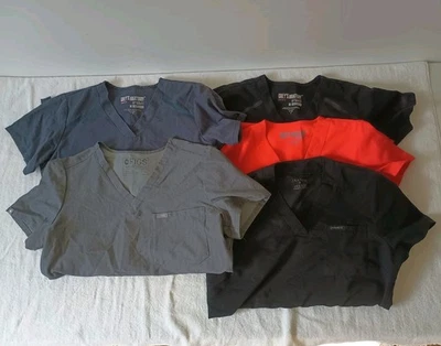 5 Grey's Anatomy Scrub Tops, Women's Small, Professional Wear By Barco, Lot  - Image 1 of 4