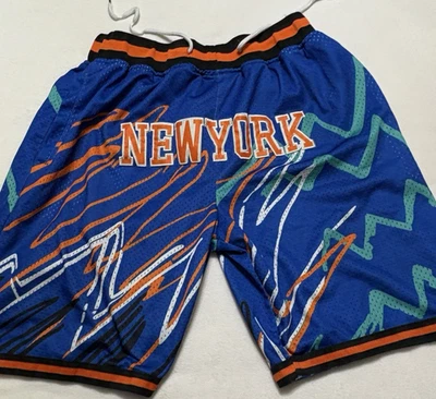 Pantalones Cortos Just Don Para Hombre New York Knicks Talla XL 1994 Azul y Naranja Malla Baloncesto Foto 1 de 4