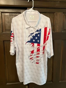 OBNOXIOUS GOLF Men’s Polo Shirt " The Patriot " American Flag ......XXL.....USA - Picture 1 of 4