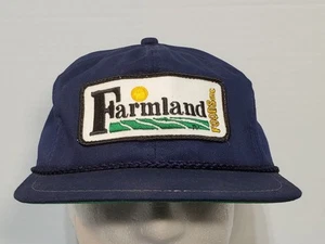 Farmland Foods Hat Patch Cap Blue K-Products USA Made Rope OSFM Farm - Picture 1 of 9
