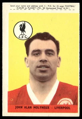 1958 A&BC Footballers Planet Ltd. al frente John Alan Molyneux Liverpool FC Foto 1 de 2
