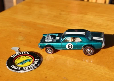 Nitty Gritty Kitty con insignia azul verde/verde azulado 1968 Hot Wheels Redline ¡SÚPER LIMPIO! Foto 1 de 4