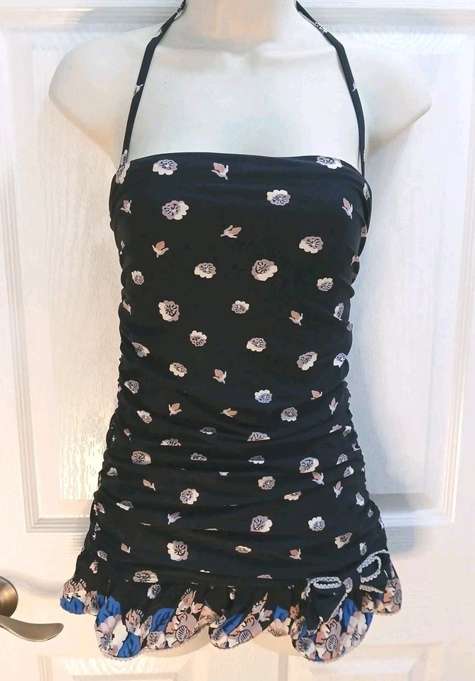 Juicy Couture Beach Royalty Vestido de Baño con Volantes Halter Traje de Baño Talla Pequeña Y2K Foto 1 de 4