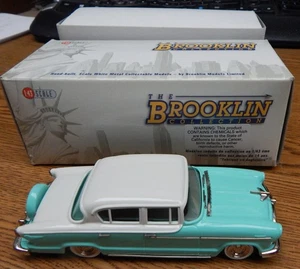 BROOKLIN MODELS #7 1955 HUDSON HORNET SEDAN SNOWBERRY WHITE/BERMUDA/GRE NIB 1/43 - Picture 1 of 4