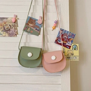 Korean Style Chain Purse Plain Colored Handbag Pouch Shoulder Bag Child Girls - Picture 1 of 18