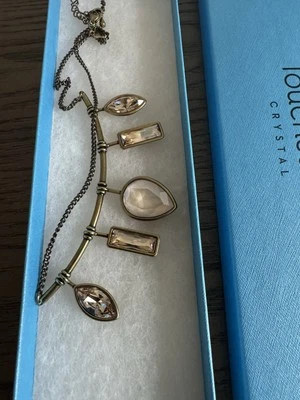 Collar Antigüedad Cristal Piedra de Toque 18" Nuevo Foto 1 de 4