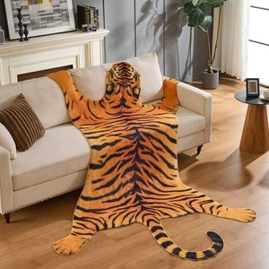 Tiger Print Area Rug,Large Carpets Non-Slip Faux Fur Tiger Rug,Animal Print C... - Picture 1 of 9