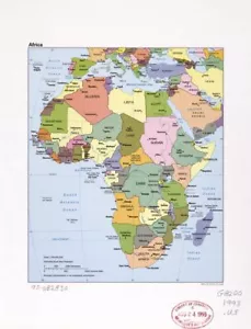 18" x 24" 1993 Map Of Africa & Tjhe Countires Within - Picture 1 of 1