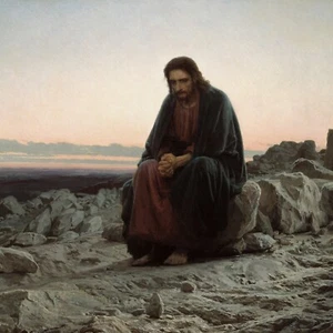 Christus in der Wüste von Ivan Kramskoi religiöse christliche Giclee Kunst kostenloser Versand - Bild 1 von 3