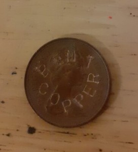 Original 2p Bent Copper Coin Two Pence signed Dismaland Banksy flyer 