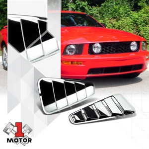 Chrome Side Rear Window Louvers Vent Cover for 05-14 Ford Mustang/Pony/Shelby - Picture 1 of 1