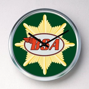BSA Uhr Edelstahl lautlos Quarzwerk Mann Höhle Garage Motorrad Bike - Bild 1 von 12