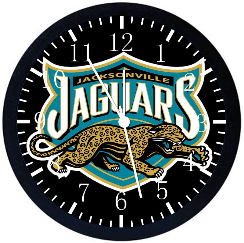 Reloj de Pared Jacksonville Jaguars 12" Marco Negro Cara de Vidrio Sin Marcar E440 Foto 1 de 1