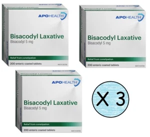 3 X Bisacodyl Laxative 5mg 600 tablets Generic Australian brands - Picture 1 of 9