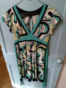 iz Byer California Summer Dress Size Large Blue, White, Gray, & Black - Picture 1 of 5