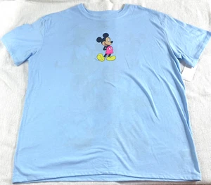Mickey & Friends Graphic T Shirt Womens XXL Light Blue Goofy Daisy Donald Pluto - Picture 1 of 7