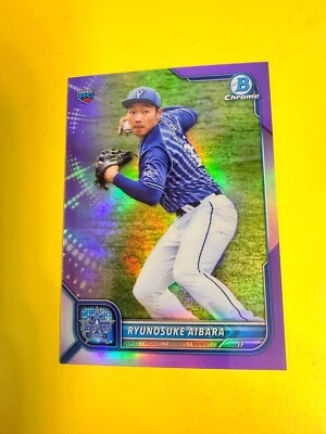 DA95296 	2022 Bowman Chrome NPB Purple Refractors  #96 Ryunosuke Aibara #05/10 - Image 1 of 2