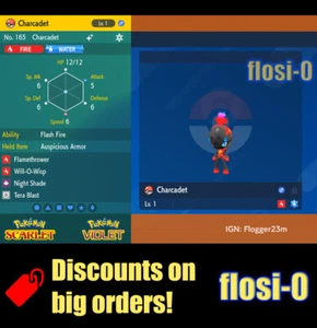 6IV Shiny Charcadet Pokemon Scarlet and Violet - Picture 1 of 4