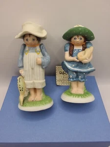 ENESCO Vintage 1983 2 Stück MEG UND KEVIN Glasfiguren GEBRAUCHT - Bild 1 von 12