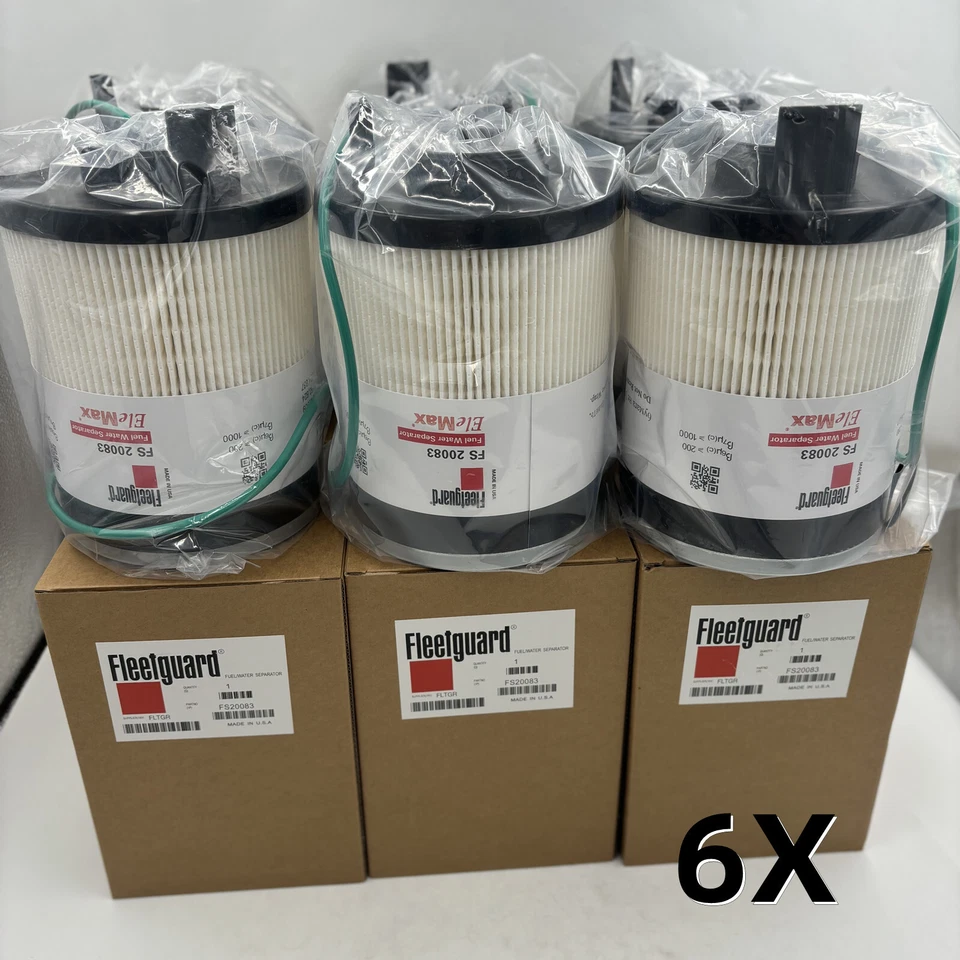 Filtro separador de agua combustible 6 unidades FS20083 para Fleetguard Cummins ISX DD13 DD15 DD16 Foto 1 de 4