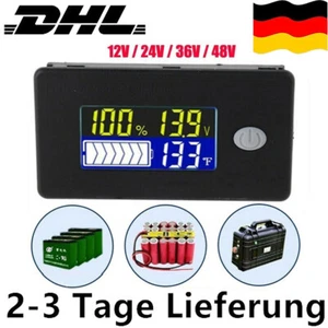 Mini Batterie Ladeanzeige Kapazität Voltmeter Staubdicht Wasserdicht LCD 12V-72V - Bild 1 von 12