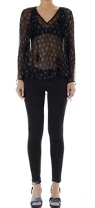Gorgeous Elledit Lux Deluxe Sheer 100% Silk Blouse Size 12 $450 - Picture 1 of 10