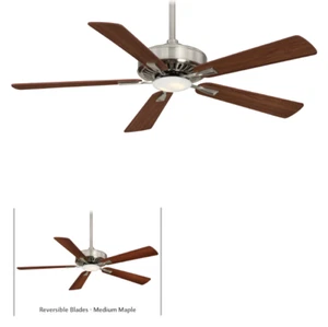Minka Aire  LED 52" Ceiling Fan F556L-BN/DW Brushed Nickel, Dark Walnut blades - Picture 1 of 8