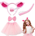 🔥Kids Pig Headband Ears Nose Tail Costume Outfit Fancy Dress Cosplay Accessory
