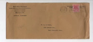 United States used on USPOD official cover 645 Washington DC to East Cleveland - Picture 1 of 2