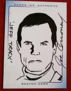 THUNDERBIRDS - INK Sketch Card - JEFF TRACY - JOE CORRONEY - Cards Inc. - 2004 - Bild 1 von 2