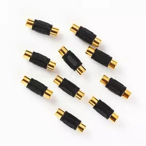 10pcs AV RCA Audio Video Female to Female Coupler Connector changer Gold Plated - Picture 1 of 3