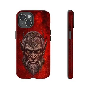 Fiery Red Daemon Face Design Tough iPhone Case - Hellfire Daemon - Daemon Fury - Picture 1 of 25