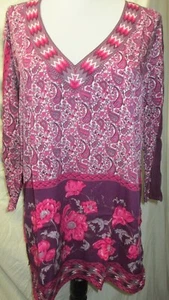 NEW Printed Crepe tunic top blouse - Printed crepe kurta size   M  40 - Picture 1 of 2