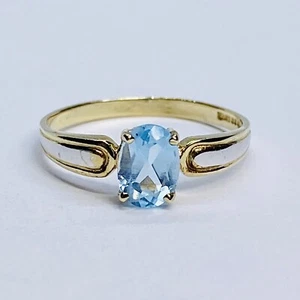 9ct Gold 0.60ct Aquamarine Solitaire Ring - UK Size O 1/2 - REF-D1403 - Picture 1 of 9