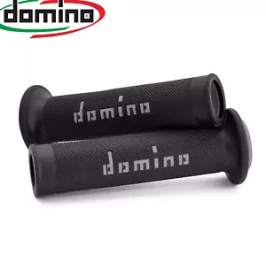 MANOPOLE DOMINO A010 MOTO SCOOTER STRADALI Nero Grigio ON ROAD RACING Forate - Foto 1 di 5