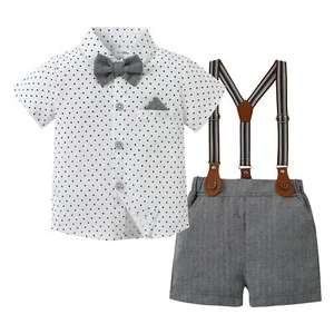 Baby Boy Dress Outfit Baby Boys Wedding Suits Set Summer Formal Short Shirt/B... - Picture 1 of 6