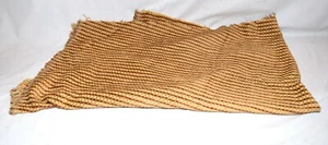 Vintage Red Beige Embroidered Woven Striped Thick Upholstery Fabric Remnant - Picture 1 of 6