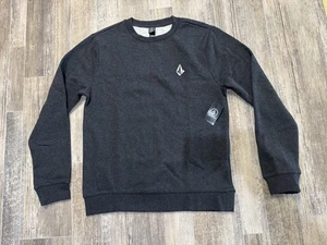 NWT VOLCOM SKATER LIGHTWEIGHT GRAY CHARCOAL PULLOVER CREWNECK SWEATER MEN MEDIUM - Picture 1 of 7
