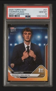 2025 TOPPS NOW COOPER FLAGG DRAFT ORANGE FOIL 16/25 PSA 10 - Picture 1 of 2