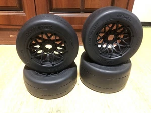 15 Rc Gasoline Racing Slick Tires Deep Dish Wheels Hpi Baja Rovan 5b 5t 5sc - Picture 1 of 5