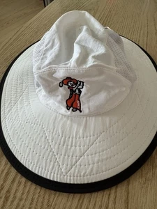 OSU Golfers Bucket Hat bianco nero bordo OSU mascotte con mazza da golf L/XL - Foto 1 di 9