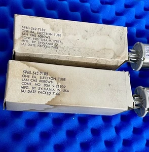2 Sylvania 6080 WB Vacuum Tubes In Box Tested Double OO Halo Getter Copper Rods - Picture 1 of 7