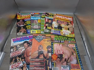 Lot 8 1989-1995 Wrestling Magazines Hogan Luger Flair Sting UNDERTAKER WWF WCW - Picture 1 of 24