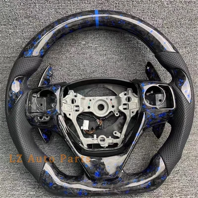 Volante de couro de fibra de carbono forjado personalizado para Toyota Corolla 2014-2018 - Imagem 1 de 3