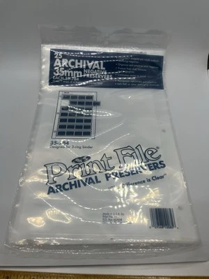 Print File 35-7B4 35mm Archival Negative Preservers 3-hole Type 25 Sheets V2 - Image 1 of 3