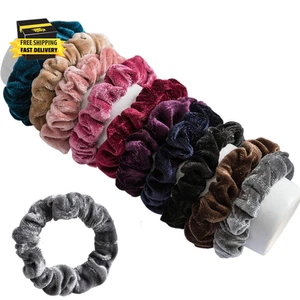 10 Pcs Hair Ties Velvet Scrunchies, Elastic Flannelette Hair Bands Scrunchy Hair - Picture 1 of 8